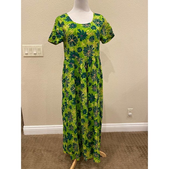 Vintage 90's Big Hed Designs Floral Maxi Dress S/S Size Medium - Picture 1 of 5